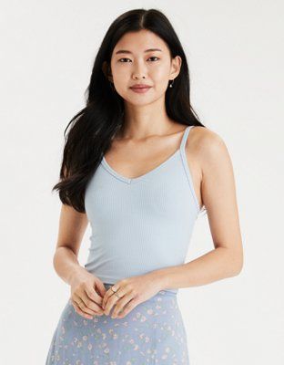 AE V-Neck Cropped Cami | American Eagle Outfitters (US & CA)