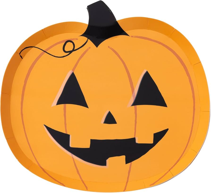 Bonjour F\u00eate Orange Jack-O-Lantern Small Plates, Pack of 8, 8.75" D | Amazon (US)