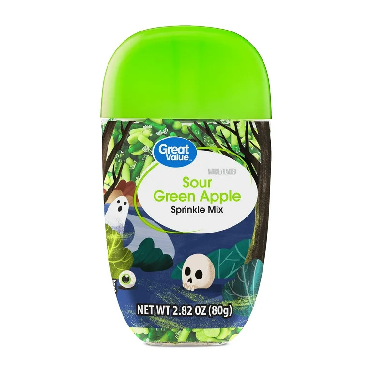 Great Value Sour Green Apple Halloween Sprinkles, 2.82oz | Walmart (US)