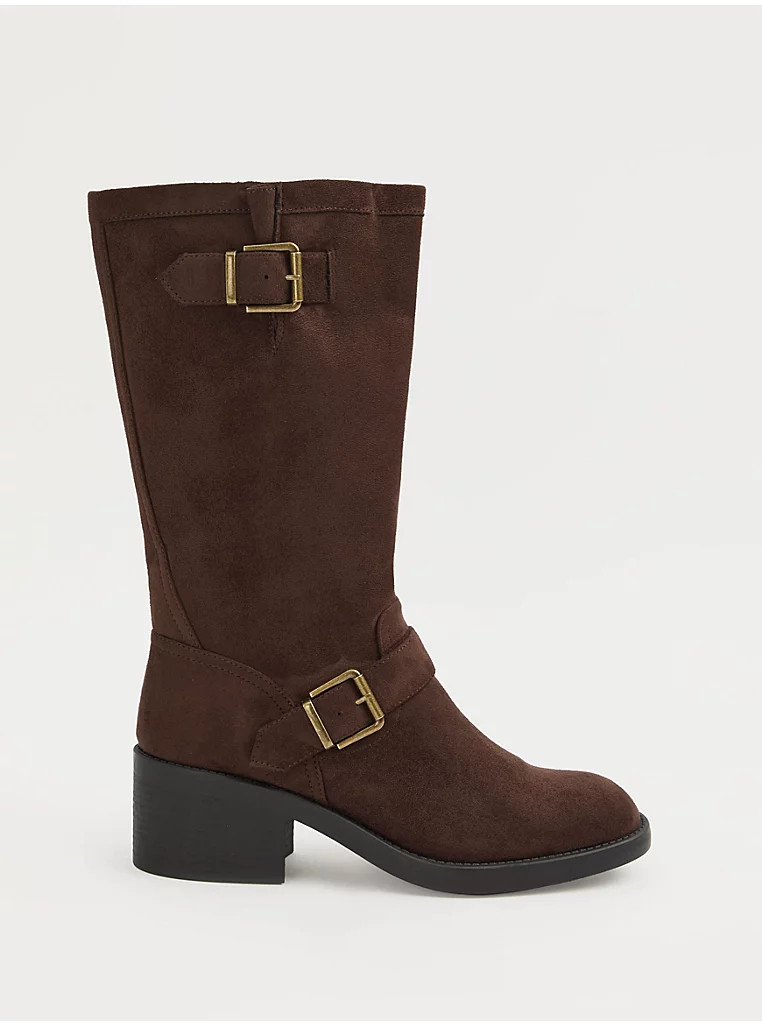 Chocolate Brown Suedette Calf Boots | George