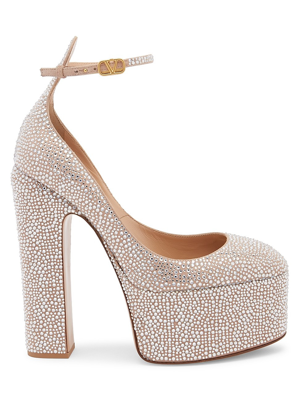 Crystal-Embellished Leather Platform Pumps | Saks Fifth Avenue