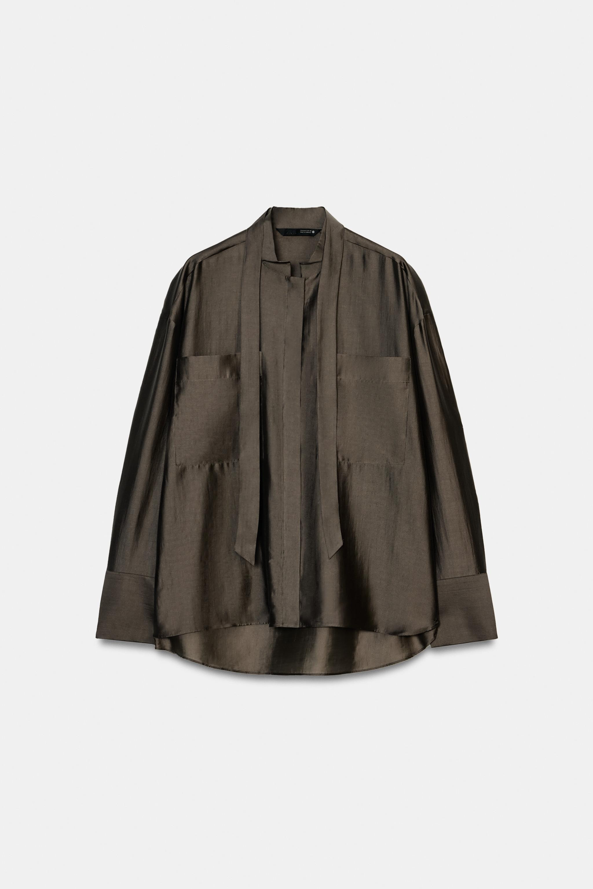 ZW COLLECTION BOW POCKET SHIRT | Zara US
