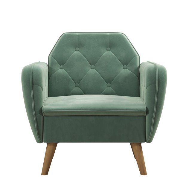 Novogratz Teresa Memory Foam Accent Chair, Living Room Furniture, Light Green Velvet - Walmart.co... | Walmart (US)