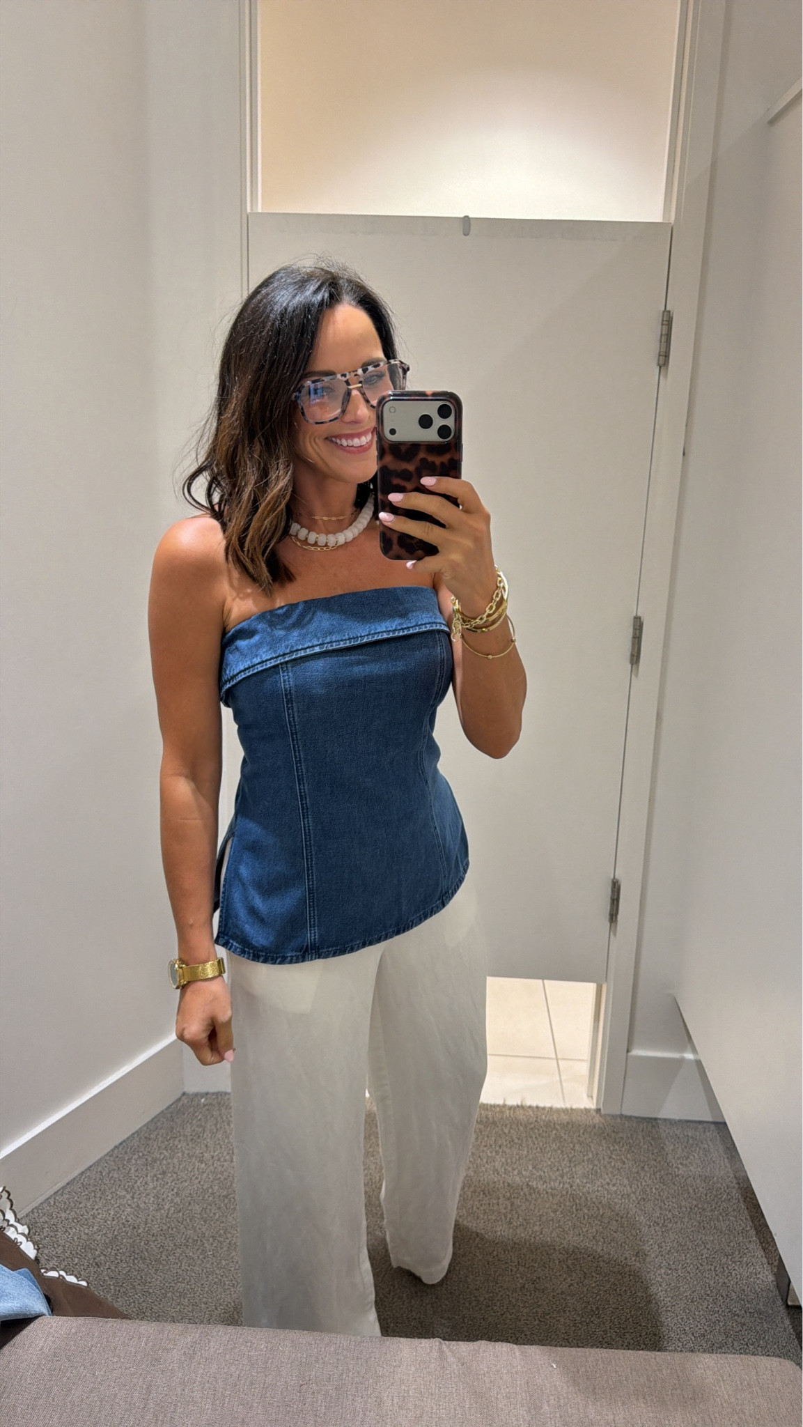 LOFT top 🤍 wearing size XS. This strapless denim top is so cute with linen pants—perfect little summer outfit.

#loftstyle #loftfinds #denimtop #summeroutfit #casualstyle #womensfashion #ltkstyle #ltkunder100 #outfitinspo