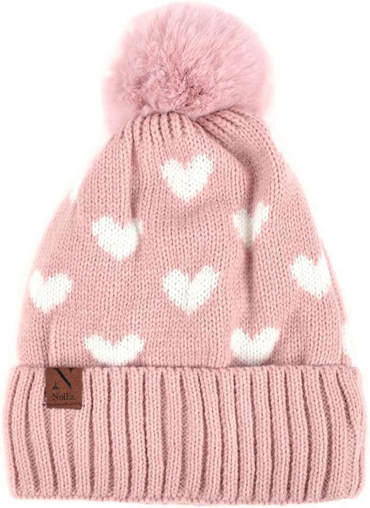 Nollia Women's Pom Pom Knit Winter Beanie for Cold Weather-Cozy Beanie Hat for Skiing, Snowboardi... | Amazon (US)