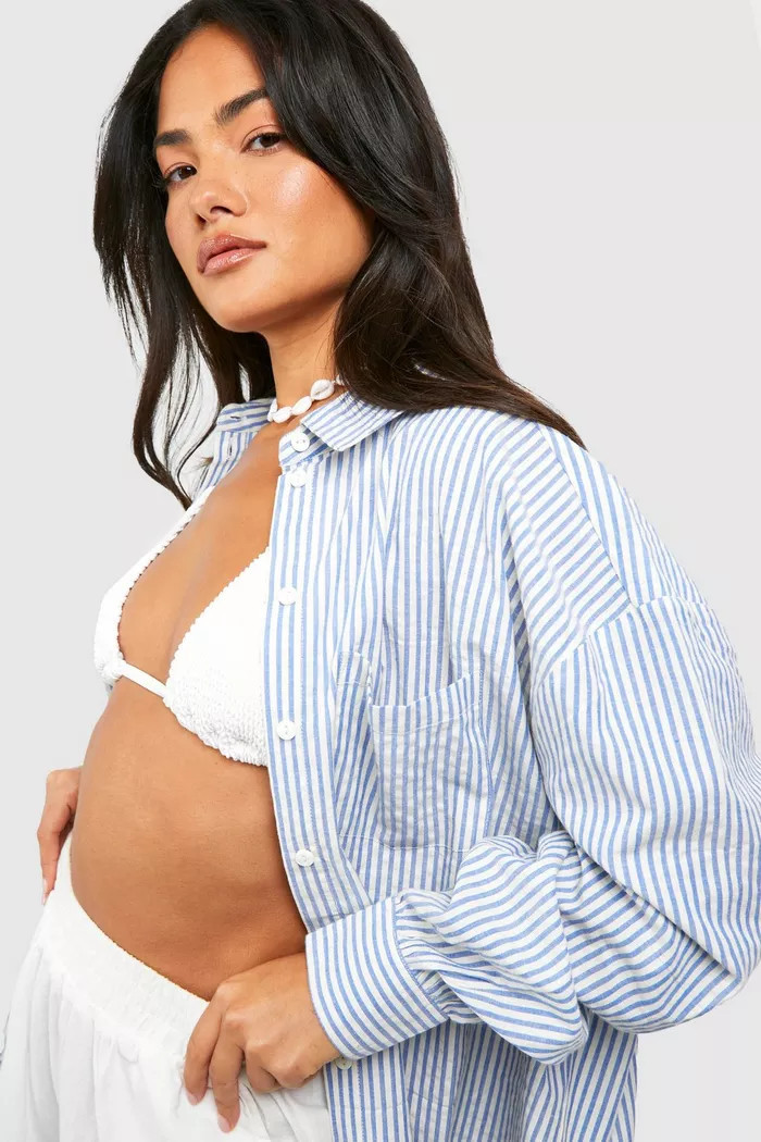 Striped Cotton Shirt | Boohoo.com (UK & IE)