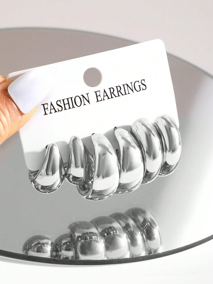 6 Pieces Of Fashionable And Simple Earring Sets, Party And Date Gifts, Versatile For Everyday Use | SHEIN