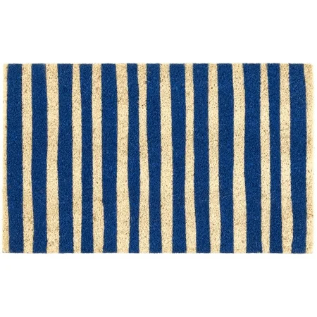 Mainstays Blue Summer Stripes Coir Outdoor Doormat, 18"x30" | Walmart (US)