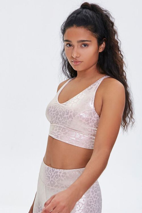 Metallic Leopard Sports Bra | Forever 21 (US)