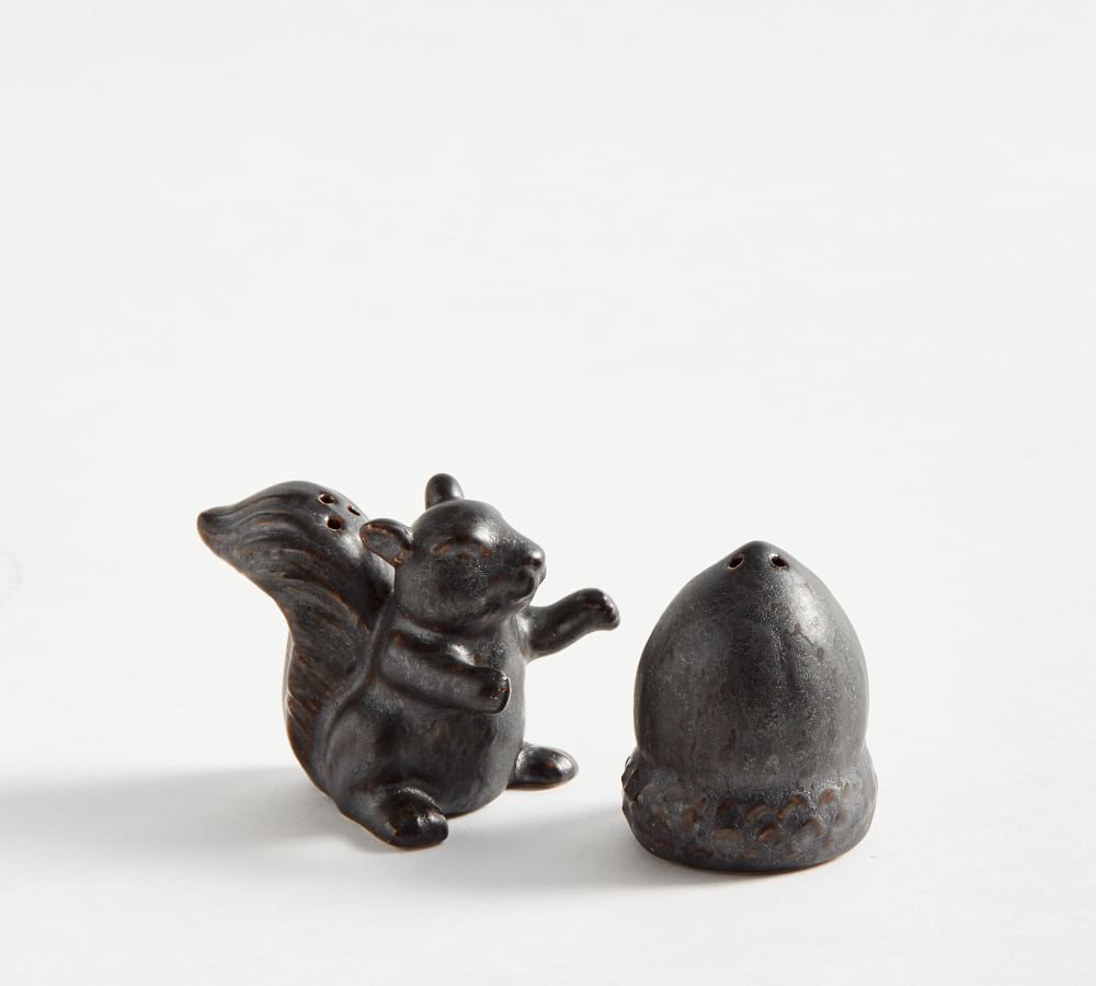 Bronze Squirrel Stoneware Salt &amp; Pepper Shakers | Pottery Barn (US)