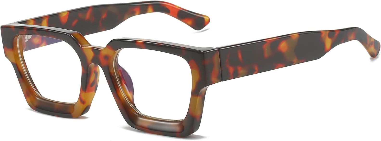 EYLRIM Thick Square Frame Blue Light Glasses for Women Men Non Prescription Computer Eyeglasses | Amazon (US)