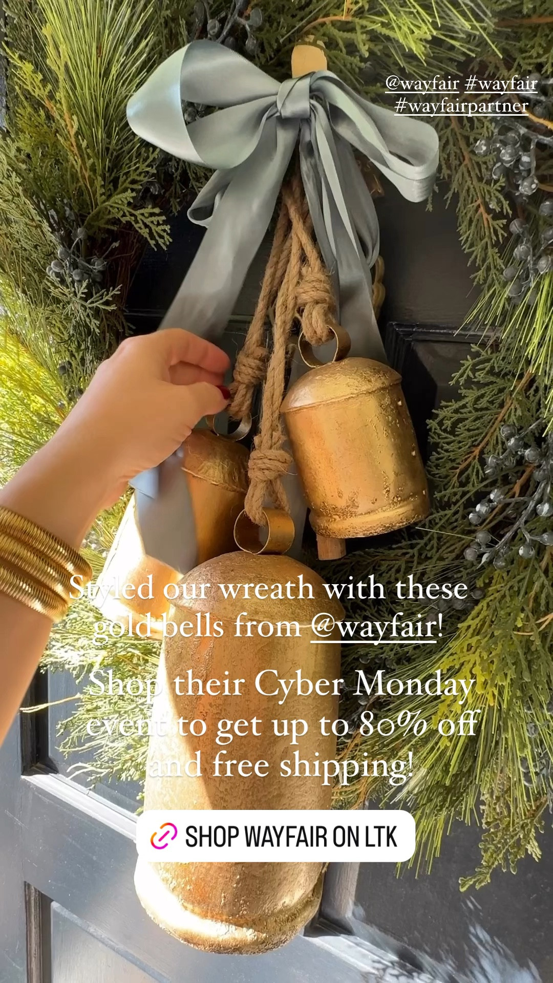 Prepping for the holiday season? Wayfair has your favorite seasonal home essentials! Shop their Cyber Monday event to get up to 80% off and free shipping! You’ll love these versatile brass bells - Style them on wreaths, garland, mantels, or staircases for a classic holiday look! #wayfairpartner @wayfair #wayfair #ltkhome 

#LTKHoliday #LTKSeasonal #LTKCyberWeek