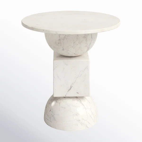 Zed Marble Pedestal End Table | Joss & Main