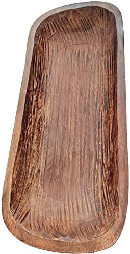 BNDPLUS Wooden Dough Bowl Antique Walnut Reddish Brown Vintage, Wood Long Dough Bowl Large, Woode... | Amazon (US)