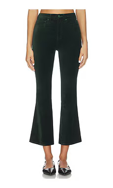 Good American Velvet Good High Rise Kick Flare Pants in Pine Green003 from Revolve.com | Revolve Clothing (Global)