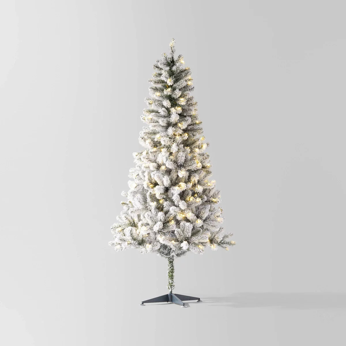 Pre-lit Flocked Full Alberta Spruce Artificial Christmas Tree Warm White LED Lights - Wondershop... | Target