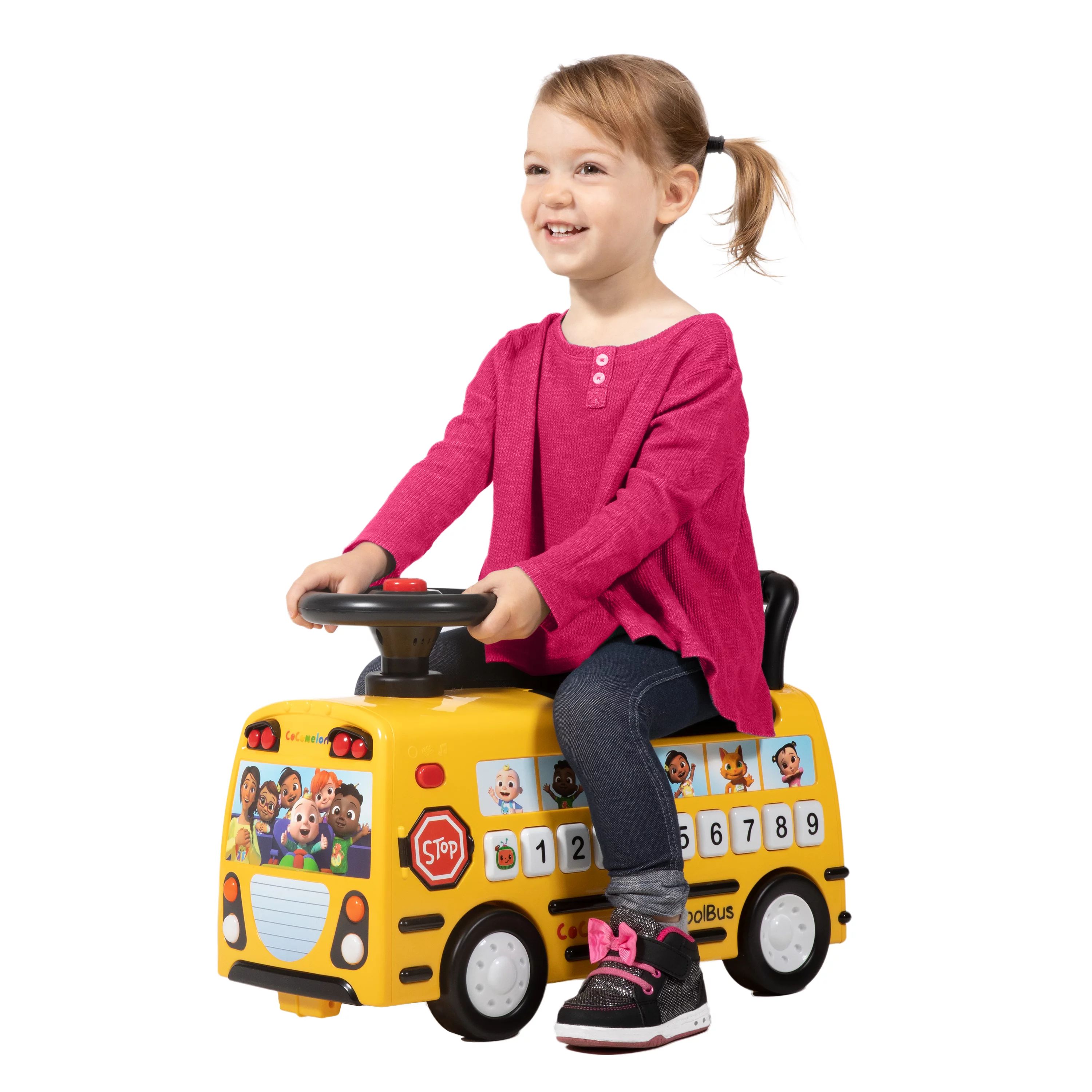 Spark. Create. Imagine. CoComelon School Bus Ride-on with Letters, Numbers, & Music - Walmart.com | Walmart (US)