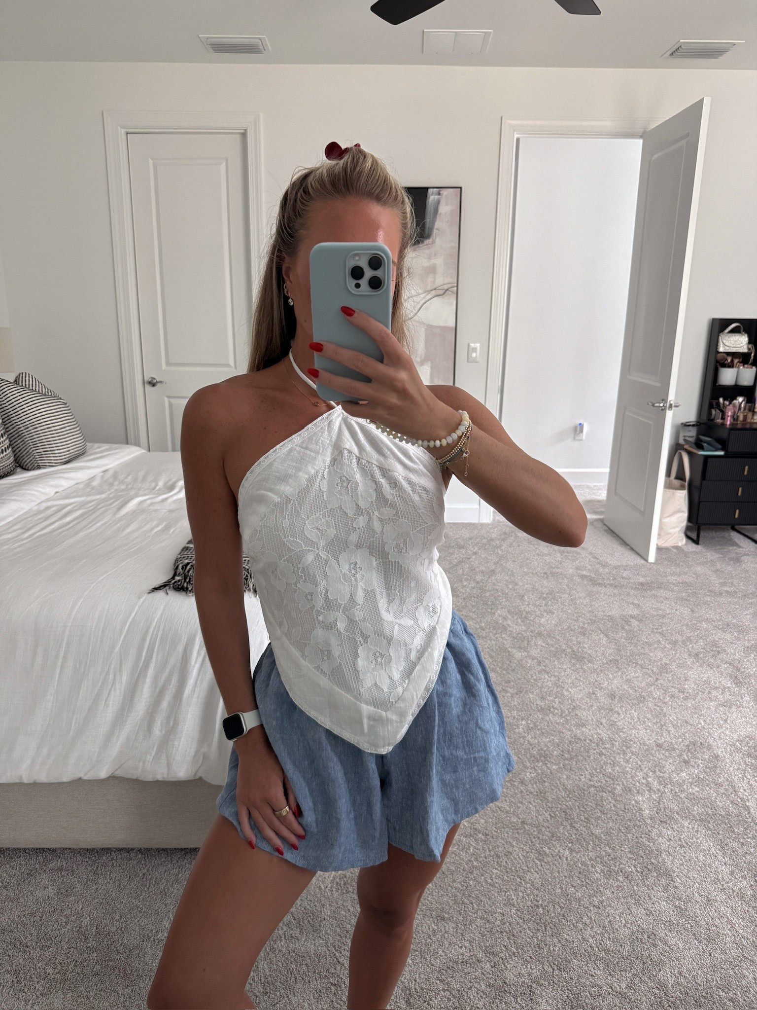 Loving this lace scarf halter top paired with the comfiest linen shorts from @Target 

Wearing S in both 

Americana summer, New England summer, linen pull-on shorts, white halter top, Target Wild Fable, summer basics, clean girl aesthetic, elevated basics, summer wardrobe, casual summer outfit, OOTD, affordable fashion

#LTKootd #LTKSeasonal