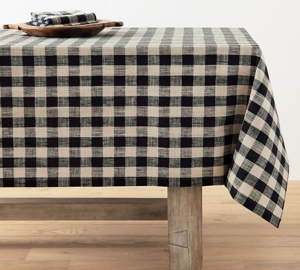 Dalton Check Yarn Dyed Cotton/Linen Tablecloth | Pottery Barn (US)