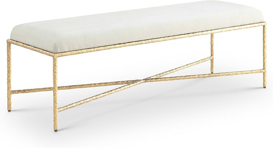 Meridian Furniture 22064Cream Valley Collection Modern | Contemporary Bench with Soft Cream Cheni... | Amazon (US)