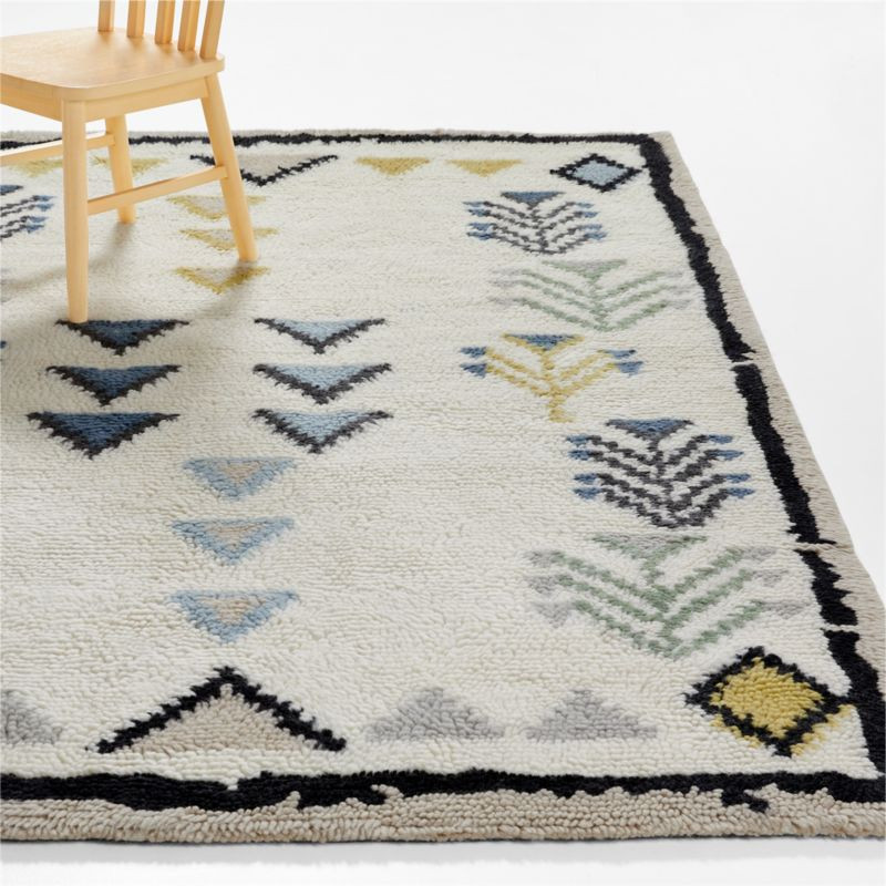 Taza Washable Wool Geometric Rug | Crate & Kids | Crate & Barrel