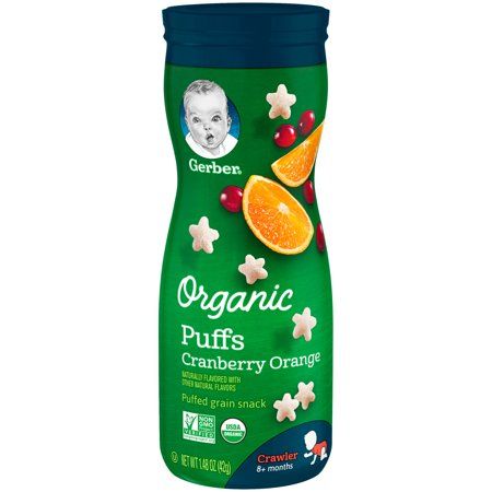 Gerber Organic Puffs, Cranberry Orange, 1.48 oz. | Walmart (US)