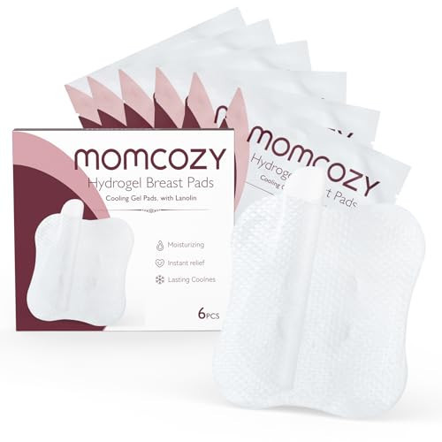 Momcozy Hydrogel Nipple Pads with Soothing Lanolin, Soothies Gel Nursing Pads Provide Instant Cooling Relief, Breastfeeding Essentials, 6 PCS | Amazon (US)