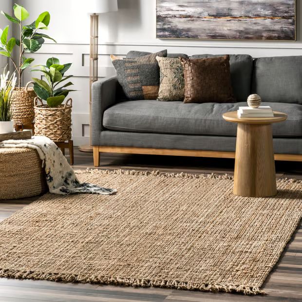 Natural Chunky Jute Tasseled Area Rug | Rugs USA