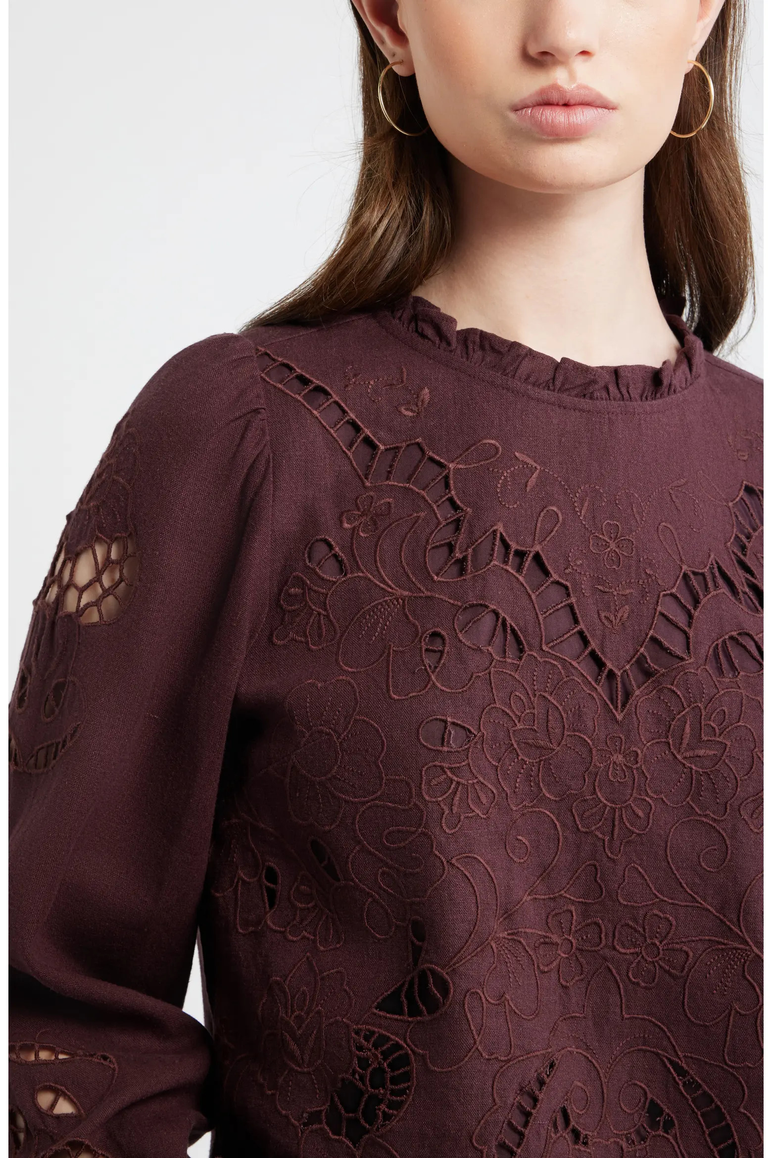 Open Floral Cutwork Linen Blend Top (Women) | Nordstrom | Nordstrom