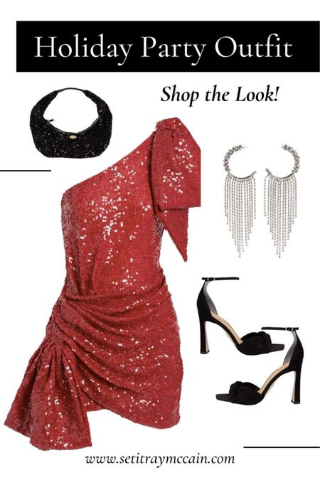 Seen this dress and had to share it, it’s so cute! Holiday party dress, sequin dress, red dress, silver earrings, black heels, black purse, handbags, holiday outfit, Christmas party, Christmas dress, party dress, anniversary outfit, anniversary dress, what to wear for holiday party 2023, Valentine’s Day dress, party outfit, luxury dress, designer dress, red sequins, black sequins, open toe heels, designer jewelry, designer shoes, designer bag, formal dress, formal party dress, club wear, date night, dinner party dress.

#LTKparties #LTKstyletip #LTKHoliday