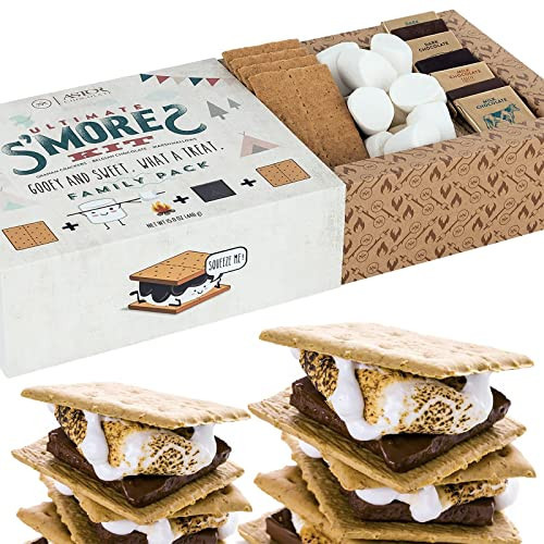 Smores Kit By Astor Chocolate Smore Kit for Fire Pit, Camping, Includes Marshmallows, Graham Crackers, Assorted Premium Belgian Chocolates, Great for Movie Night, Smores Gift Caddy Station For Kids 15.8oz | Amazon (US)