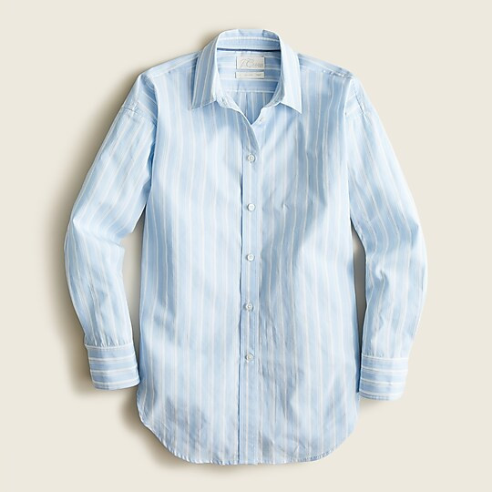 Relaxed-fit crisp cotton poplin shirt in stripe | J. Crew US