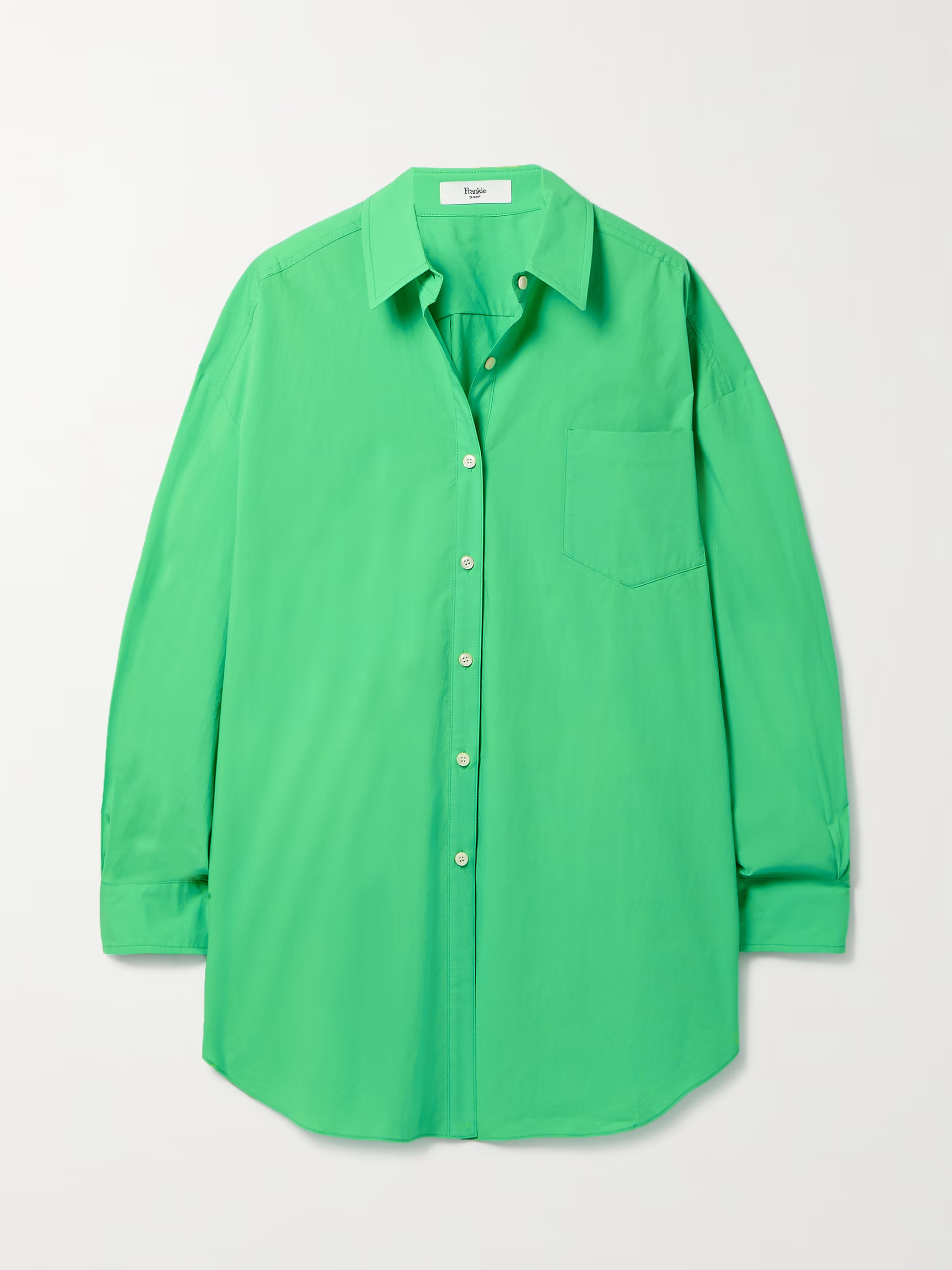 Green Melody oversized organic cotton-poplin shirt | FRANKIE SHOP | NET-A-PORTER | NET-A-PORTER (UK & EU)