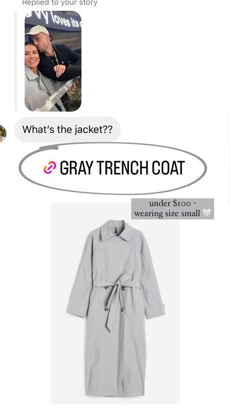 Loving my new gray trench coat - it’s under $100 🙌🏼 I have it in size small.

Spring outfit; trench coat; spring jacket; mom style; casual style; light jacket; H&M; Christine Andrew 

#LTKstyletip #LTKSeasonal #LTKunder100