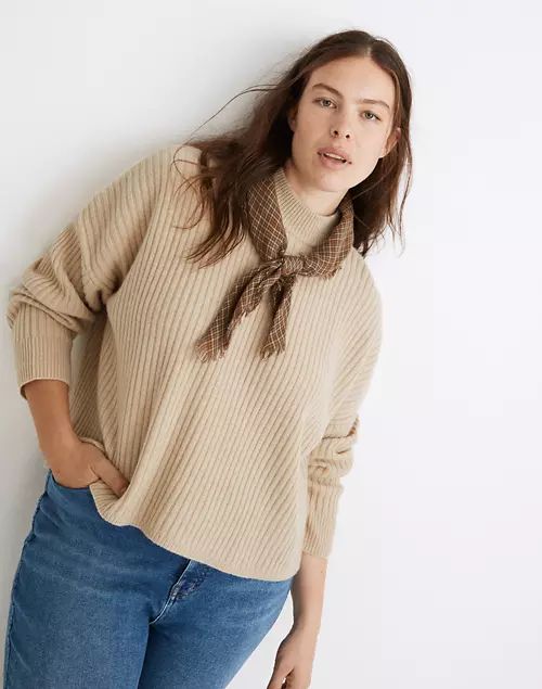 (Re)sourced Cashmere Ribbed Mockneck Pullover Sweater | Madewell