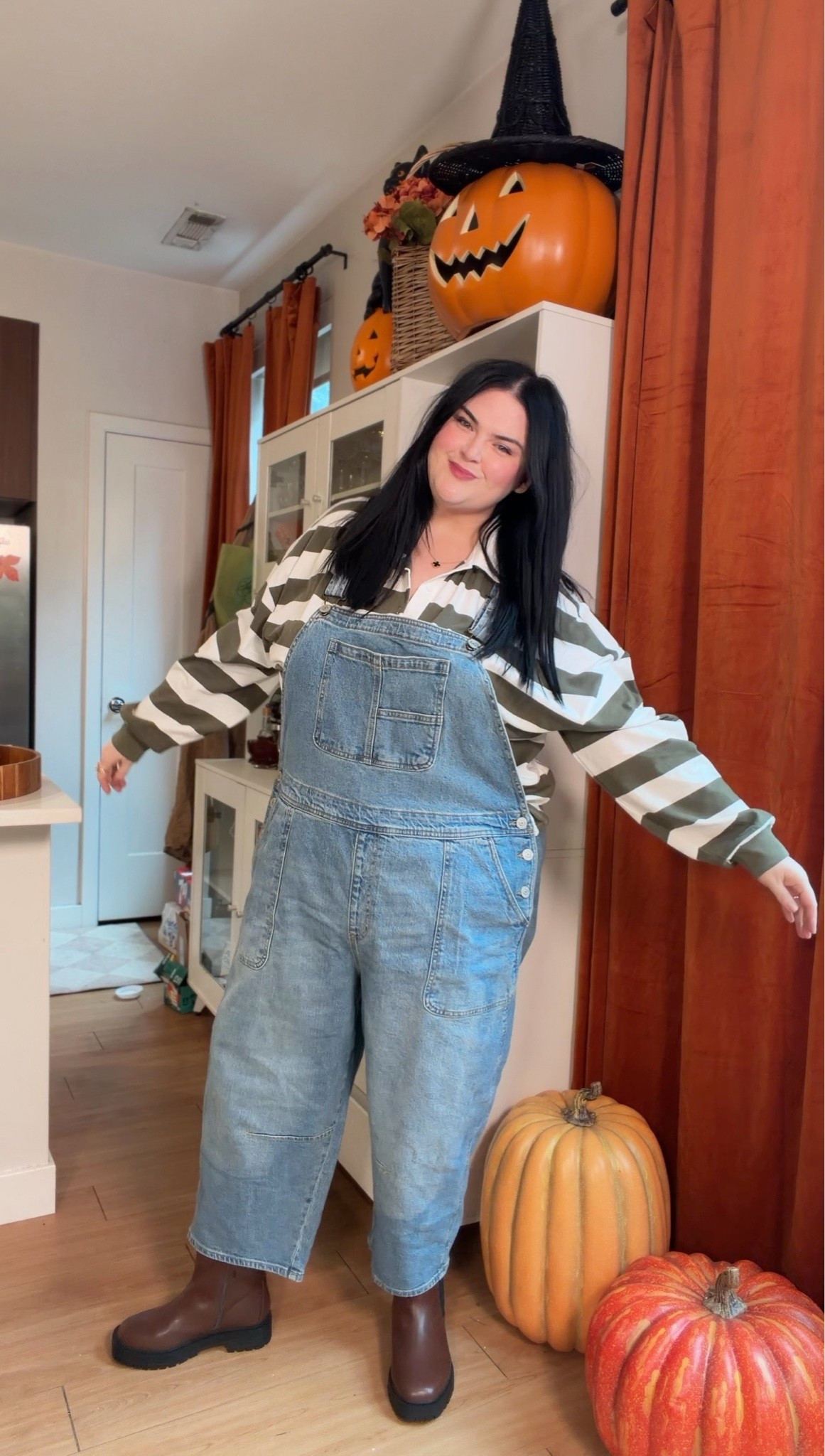 @Torrid finds for fall! Wearing size 2X in both items and a size 20 in the overalls.

#LTKMidsize #LTKPlusSize #LTKSaleAlert