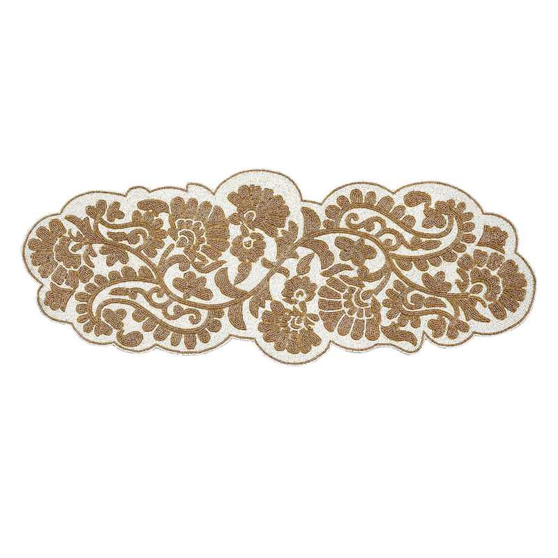 Beaded Scroll Table Runner, 36x13 | At Home