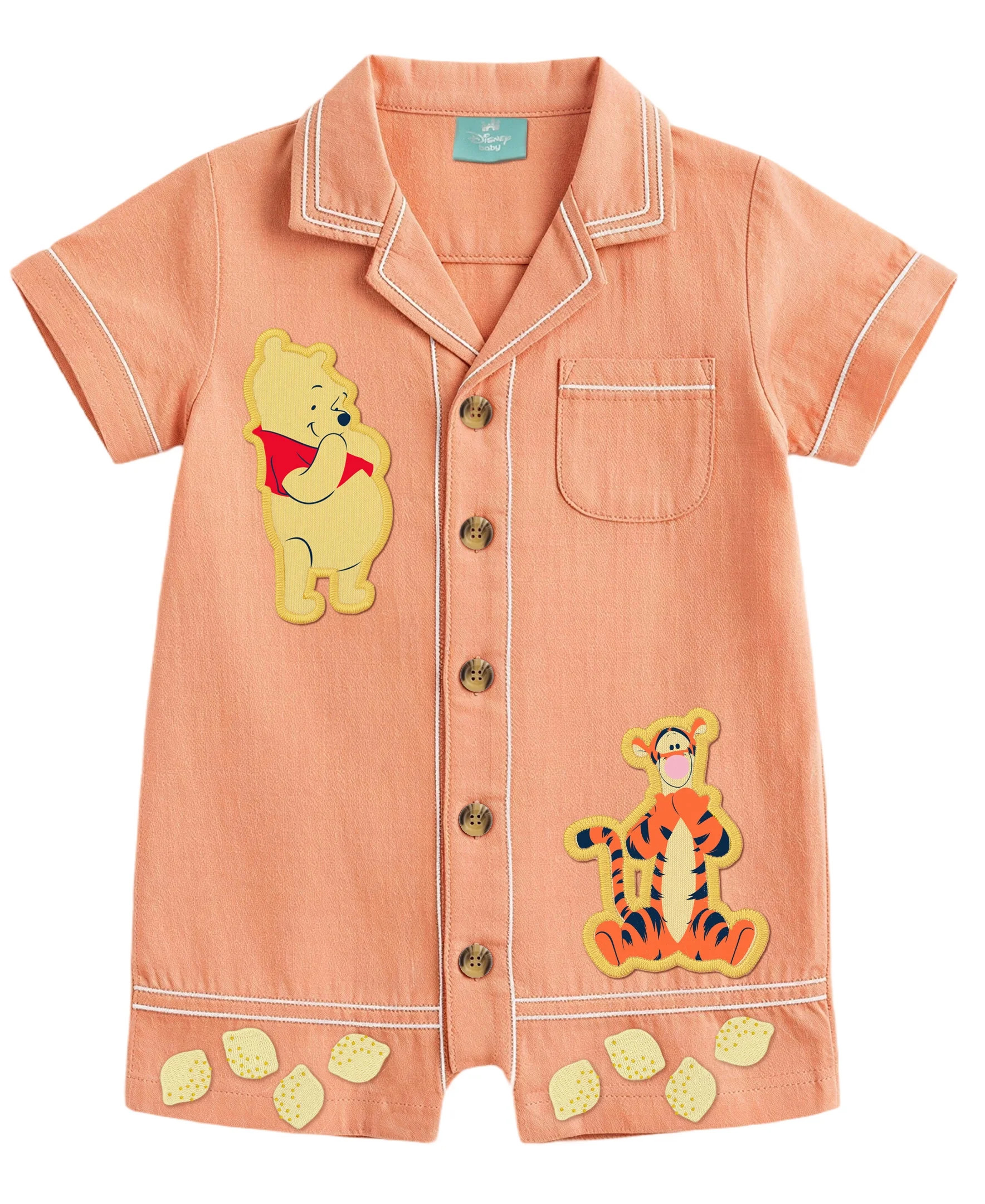 Winnie The Pooh Baby Boy Linen Romper, Sizes 0/3 Months-24 Months - Walmart.com | Walmart (US)