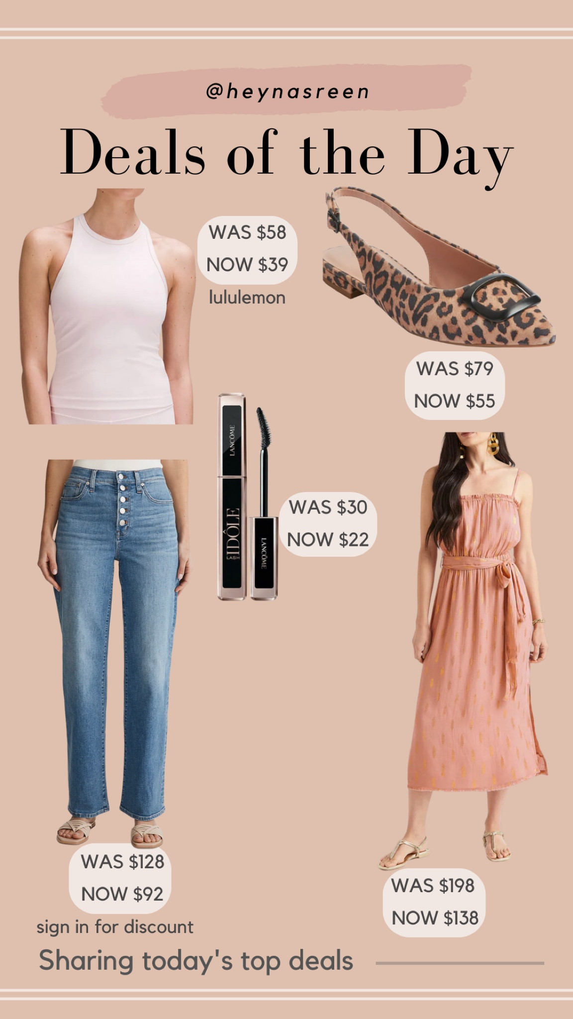 Daily deals on lululemon top, Nordstrom flats, Splendid dress, Lancôme mascara, Madewell jeans 

#LTKsalealert