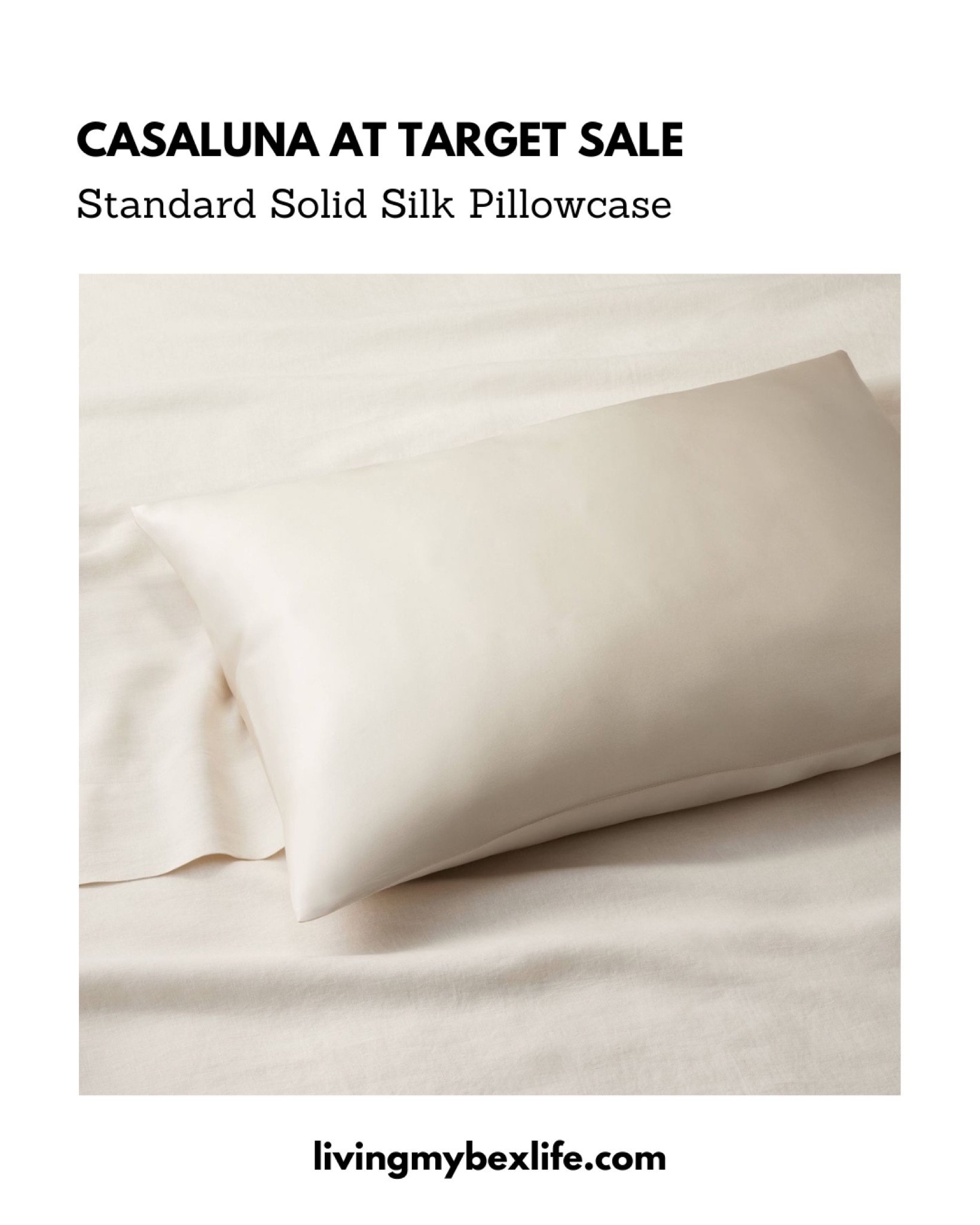 Casaluna at Target now 25% off bedding and bath | Casaluna Standard Solid Silk Pillowcase 

Bedding, silk pillow, bedsheets, home decor, bedroom, target sale

Follow my shop @livingmybexlife on the @shop.LTK app to shop this post and get my exclusive app-only content!

#liketkit 
@shop.ltk
https://liketk.it/4sxS9 

#LTKsalealert #LTKhome #LTKfindsunder50
