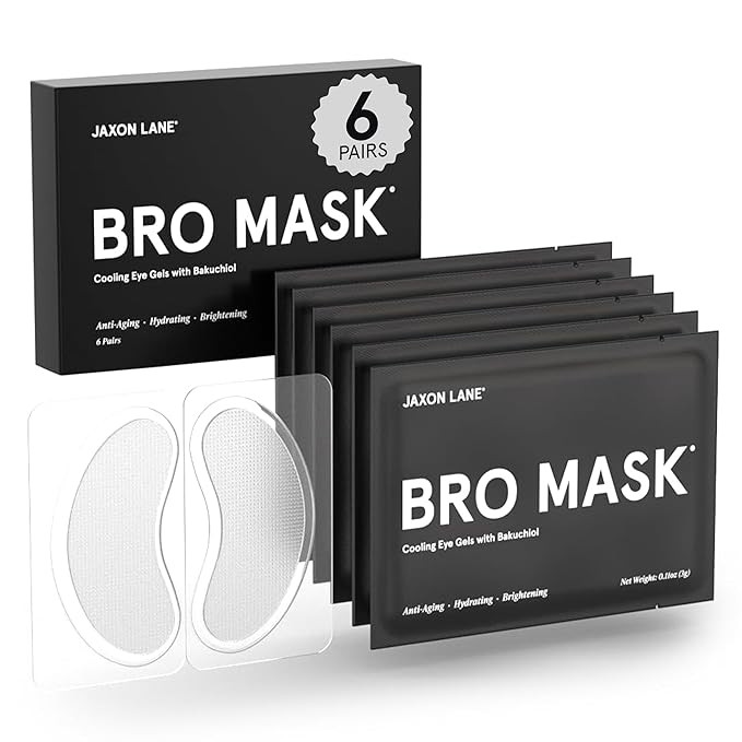 BRO MASK Under Eye Patches for Men with Hydrogel (6 pairs) - Anti-Aging Korean Eye Masks for Dark... | Amazon (US)