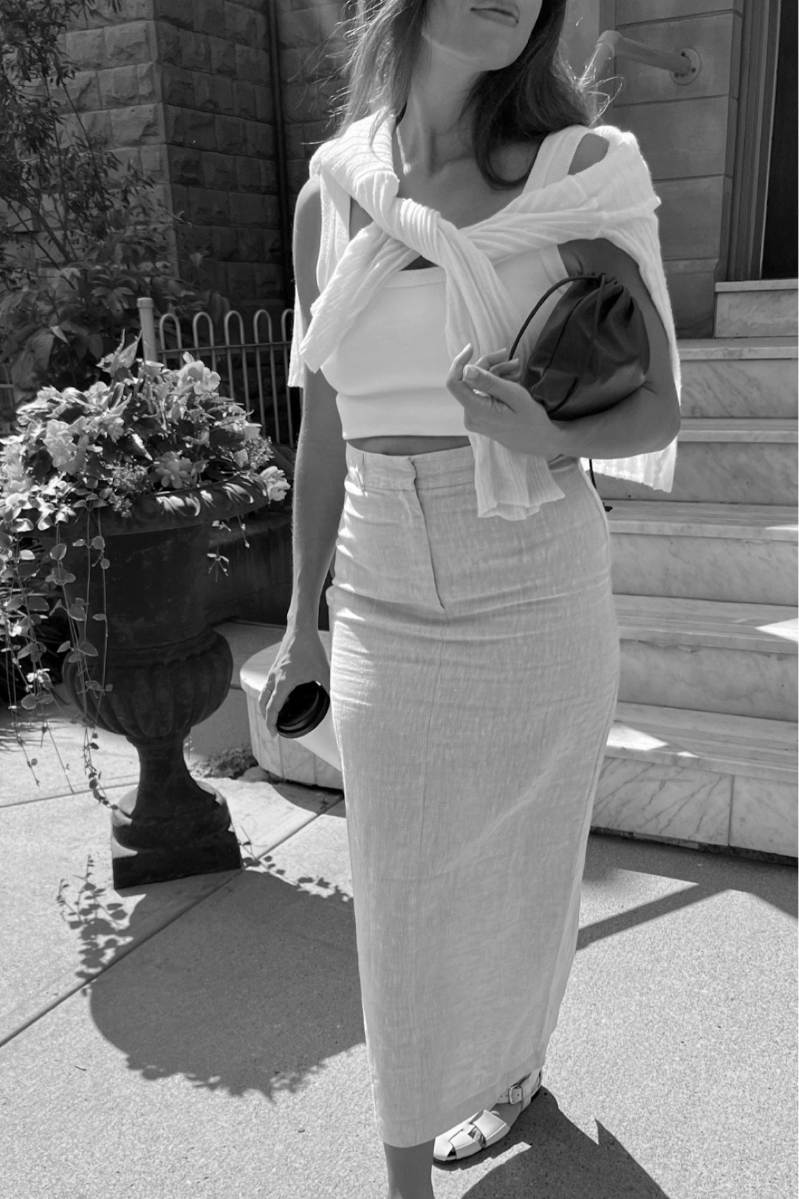 Summer uniform was usually a variation of this: linen skirt, white tank and fisherman sandals. Easily transitions into fall w a light sweater or cardigan.

#LTKBacktoSchool #LTKSeasonal #LTKstyletip