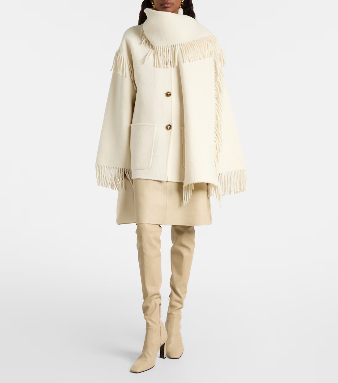 Fringed wool-blend scarf jacket | Mytheresa (INTL)