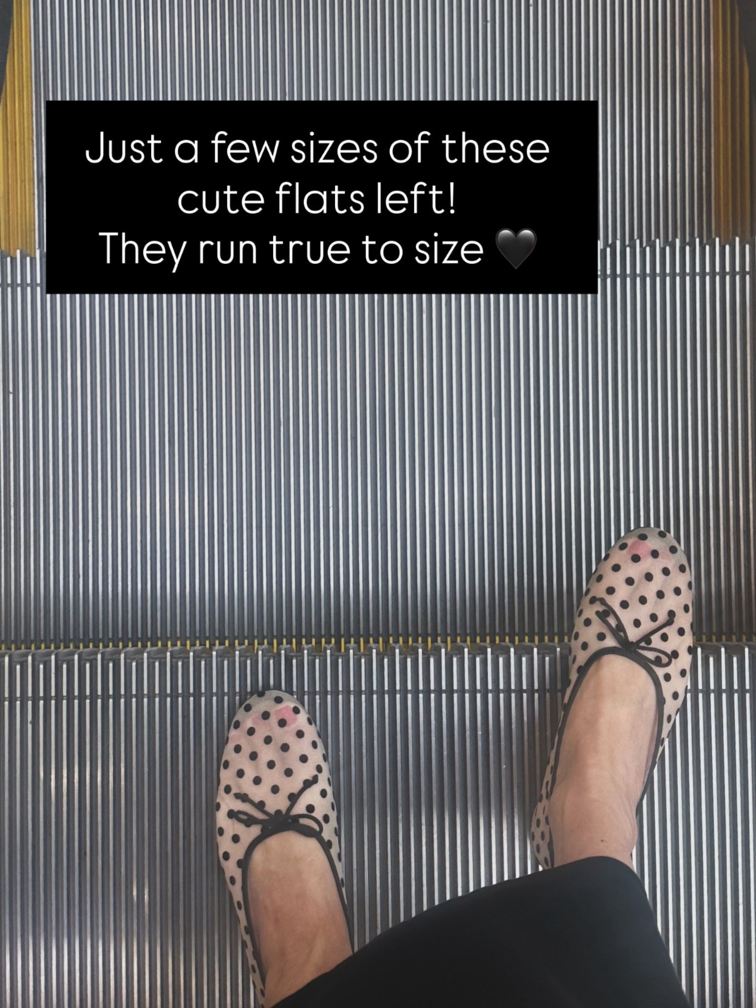 Walmart Mesh polka dot flats! They run TTS! I’m in a 9.5