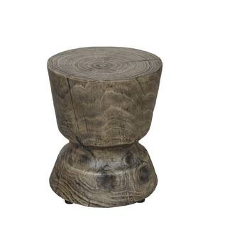14.6 in. W x 17 in. H Round Wood Outdoor Side Table | The Home Depot