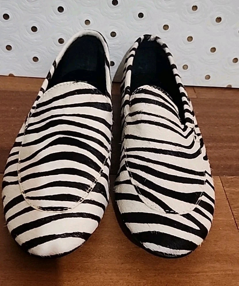 Banana Republic Women's size 6.5 Demi Loafer Zebra Print Calf hair Leather Shoes | eBay | eBay US