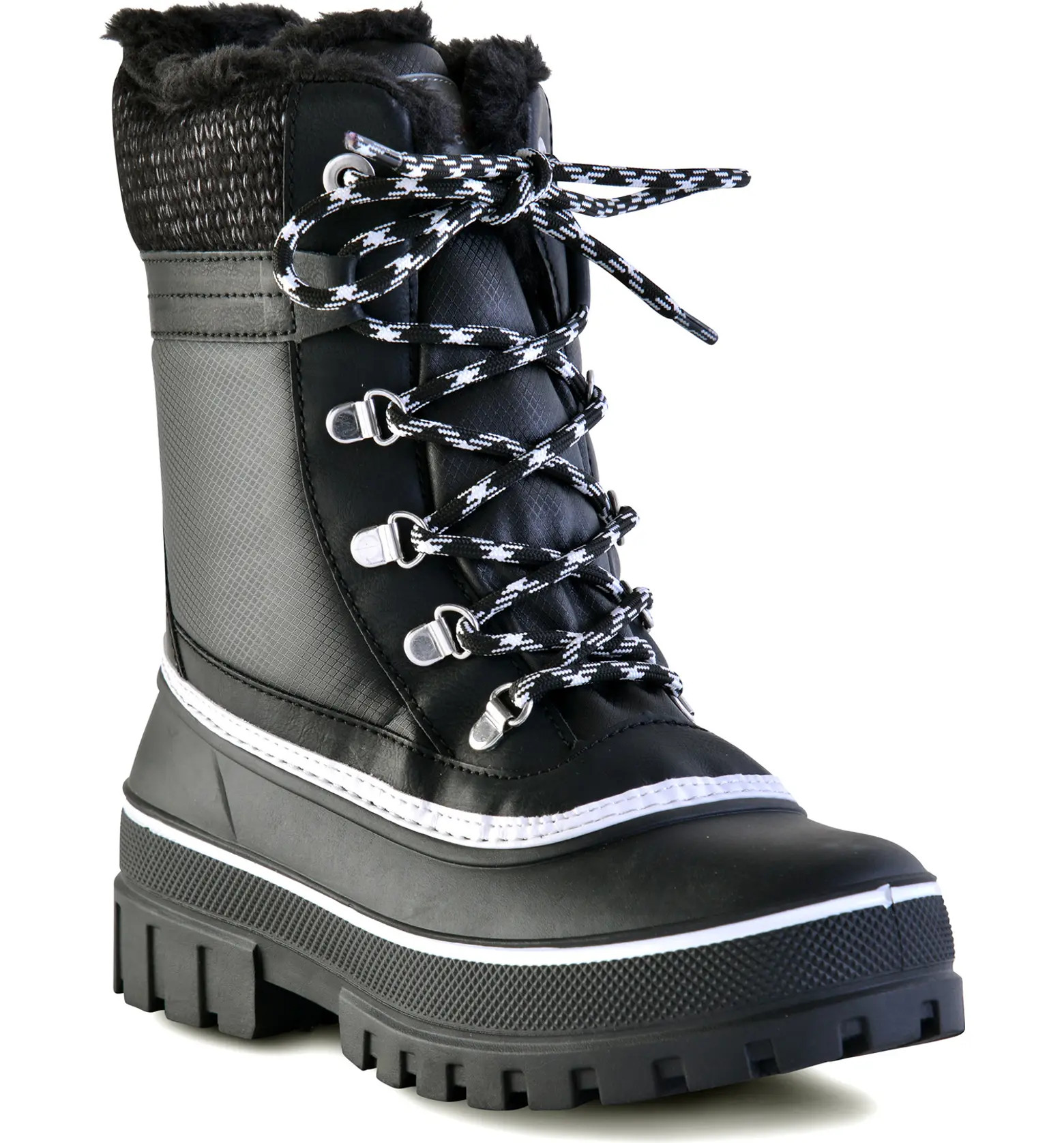 Gleam Faux Fur Trim Lug Sole Waterproof Boot | Nordstrom Rack