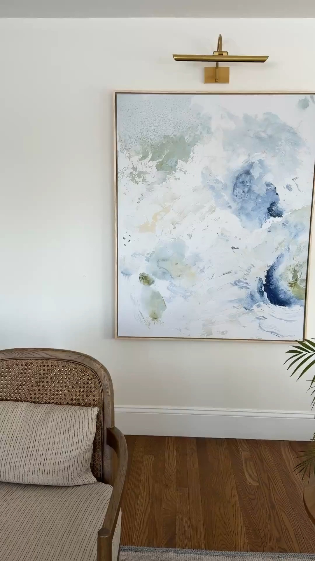 My favorite piece of modern coastal art. All those pretty blues and greens are just 👌 this is the 40 x 50 size with the gallery blonde frame

#LTKHome