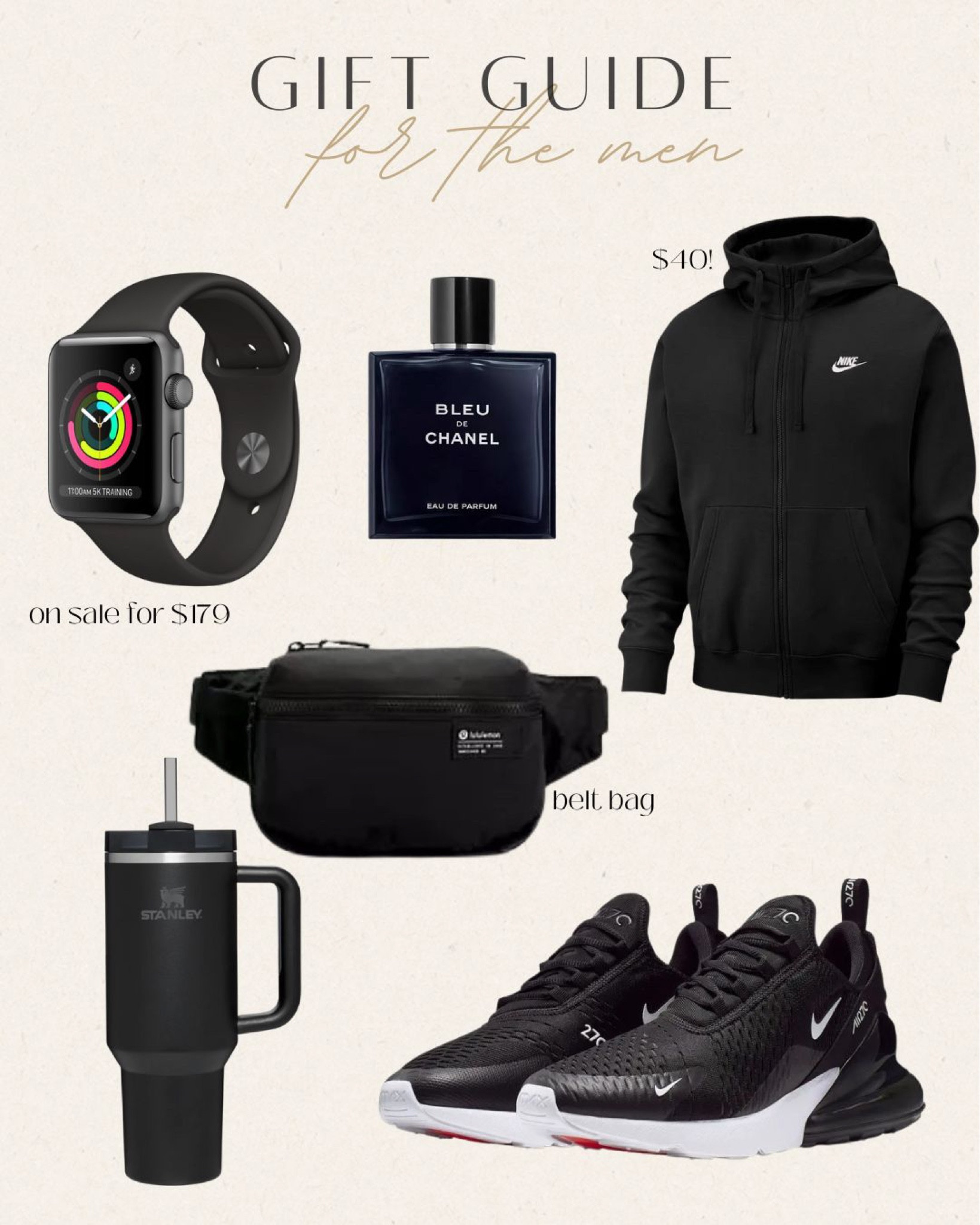 Men’s gift guide. Gifts for men. Tumbler. Apple Watch. Nike shoes. Men shoes. Men’s clothing. Men’s fashion. Holiday gifts  

#LTKsalealert #LTKGiftGuide #LTKmens