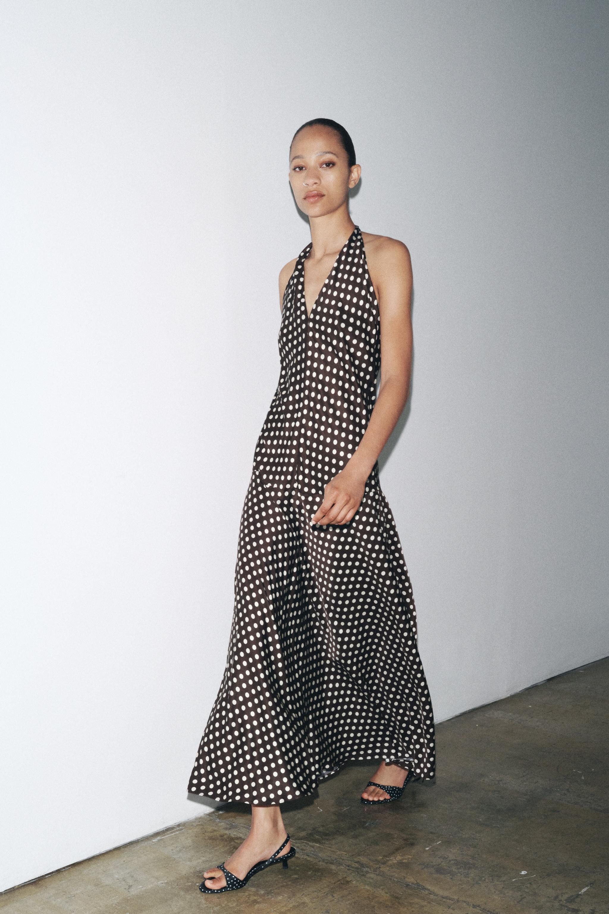 ZW COLLECTION HALTER POLKA DOT DRESS | Zara US